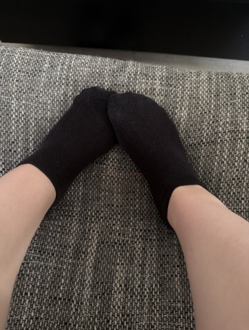 Getragene schwarze socken