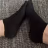 Getragene schwarze socken