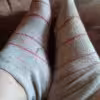 Sneakersocken in grau mit bunten Streifen
